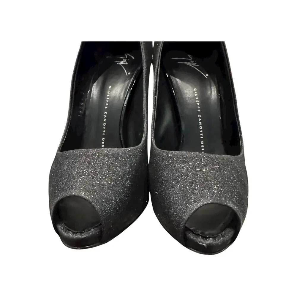 Giuseppe Zanotti Sharon Theron Glitter Peep Toe Pumps US 9 EU 39 w/ Box